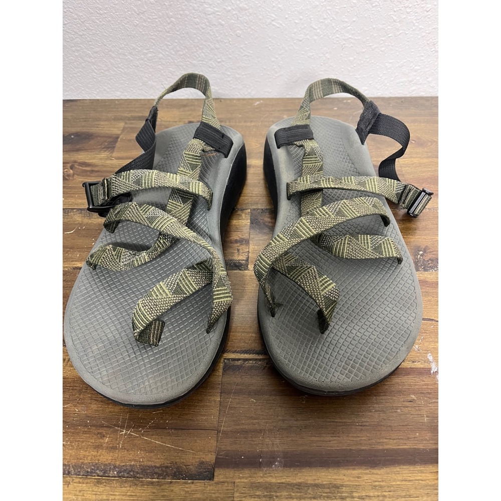 Chaco Z Cloud 2 Mens Size 13 Green Geometric Strappy Toe Loop Athletic Sandals